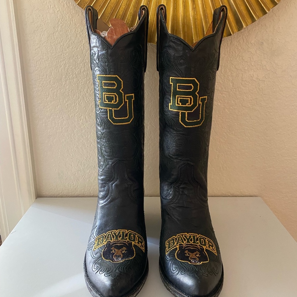 Black and Gold Baylor Cowboy Boots